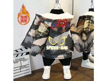 Zimní/podzimní bunda pro kluky "Spiderman" - camouflage