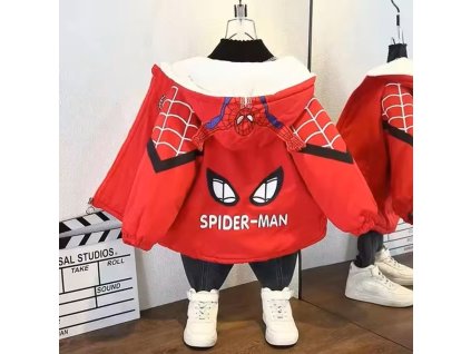 Zimní/podzimní bunda pro kluky "Spiderman" - modrá/červená