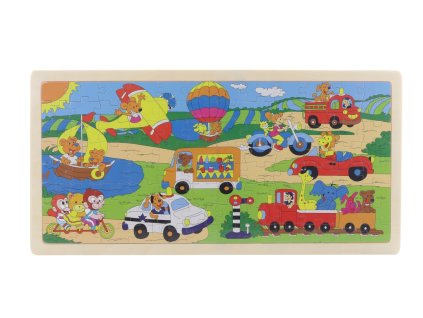Dřevěné puzzle doprava 96 dílků