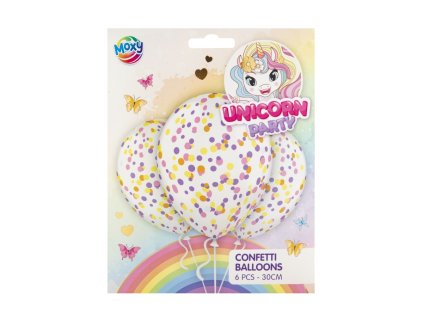Balonky konfetové 30 cm 6ks