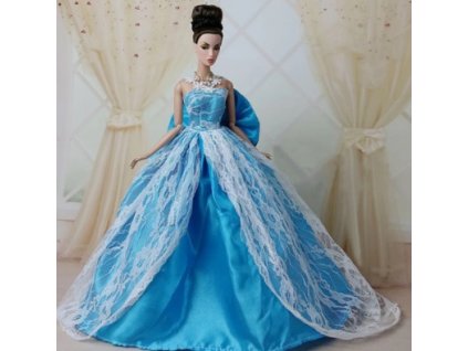 Královské modré princeznovské šaty pro panenky Barbie