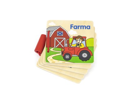 Dřevěná knížka - farma český jazyk