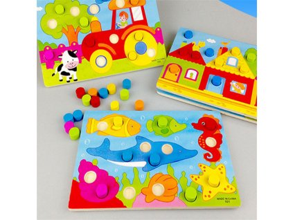 Color Cognition Board Montessori Educational Toys For Children Wooden Toy Jigsaw Kids Early Learning Color Match 0