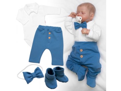 4D sada pro chlapečky Baby Elegán - modrý (Velikost koj oblečení 56 (1-2m))