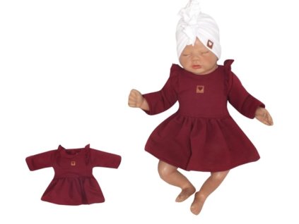 Z&Z Dětské teplákové šatičky/tunika Princess - bordó, vel. 68 (Velikost koj oblečení 62 (2-3m))