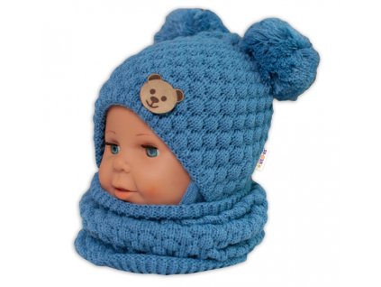 Pletený nákrčník/komínek - modrý, BABY NELLYS (Velikost koj oblečení univerzální)