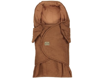 zavinovaci deka s kapuci little elite 100 x 115 cm andelska kridla hneda
