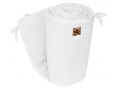 145034 267910 muselinovy mantinel 160x33 cm baby nellys bily