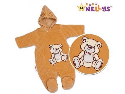 Kombinézka/overálek Teddy Bear, velikost: 68 - hnědá (Velikost koj oblečení 74 (6-9m))