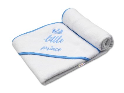 detska termoosuska little prince s kapuci 100 x 100 cm bila modra vysivka
