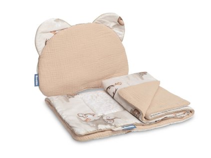 2d sada do kocarku postylky kolebky muselin bavlna zabava v lese bezova