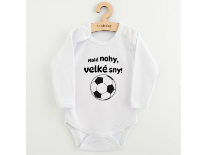 Dětské body s potiskem New Baby Malé nohy, velké sny! (Barva Bílá, Velikost 56 (0-3m))