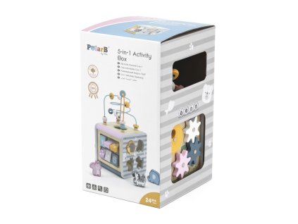 Dřevěný box s aktivitami 5v1