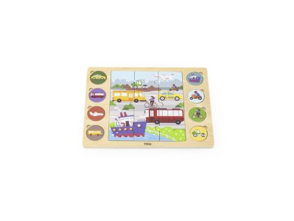 Dřevěné puzzle doprava 9 dílků