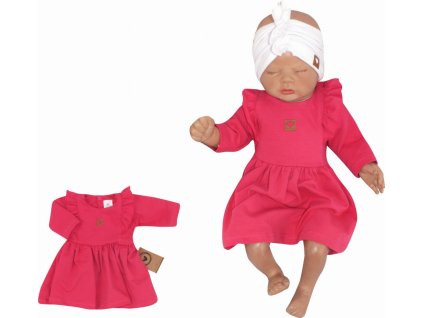 Z&Z Dětské teplákové šatičky/tunika Princess - amarantové (Velikost 74 (6-9m))