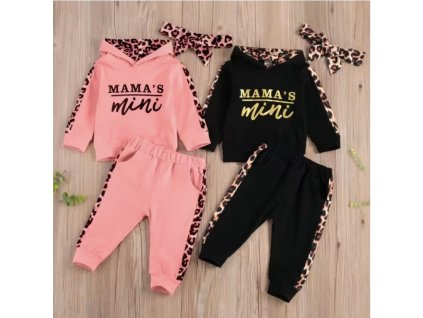 3 dílný kojenecký set - Mikina, tepláky a čelenka s nápisem "Mama's Mini"