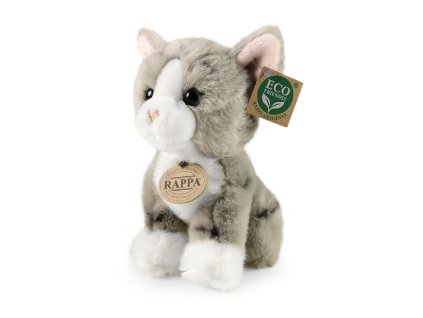 Rappa Plyšová kočka šedá 18 cm ECO-FRIENDLY