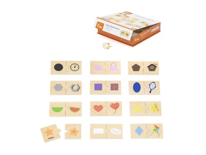 Dřevěné puzzle dvojice - tvary
