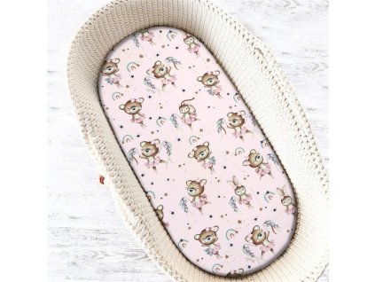 prosteradlo do kocarku kose bavlna little balerina ruzove