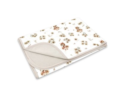 oboustranna letni deka bavlna jersey 100x75cm kacenky bila bezova