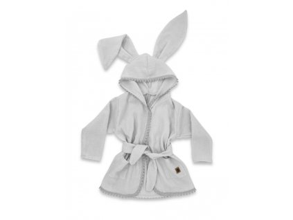 Dětský mušelínový župan s oušky Bunny - šedý (Velikost koj oblečení 80-98 (9-36m))