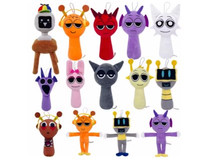 Plyšové postavičky z edice Sprunki (Incredibox)