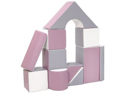 Pěnové kostky-obří stavebnice 11 ks white-grey-purple (Barva Multicolor)