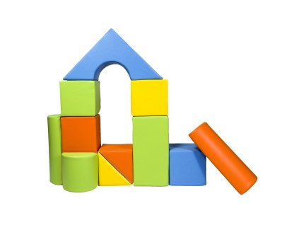 Pěnové kostky-obří stavebnice 11 ks yellow-green-orange-light blue (Barva Multicolor)
