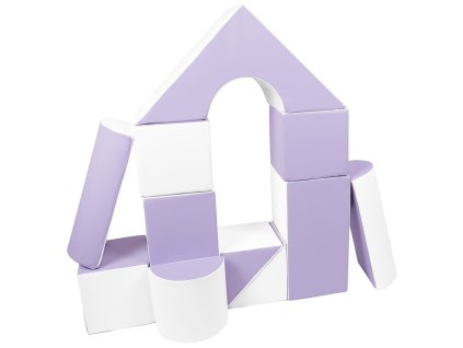 Pěnové kostky-obří stavebnice 11 ks white-lilac (Barva Fialová)