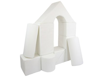 Pěnové kostky-obří stavebnice 11 ks white (Barva Bílá)