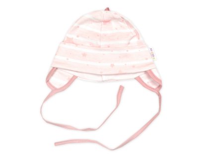 Čepička pro miminko na zavazování, bavlna, Baby Stars, pastel rose (Velikost 62/68 (3-6m))