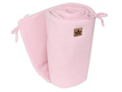 145035 267915 muselinovy mantinel 160x33 cm baby nellys ruzovy