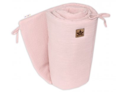 145036 267917 muselinovy mantinel 160x33 cm baby nellys pudrove ruzovy