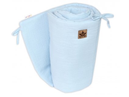 145084 267919 muselinovy mantinel 160x33 cm baby nellys svetle modry