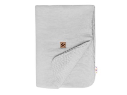muselinova decka s vyplni 75 x 100 cm baby nellys svetle seda