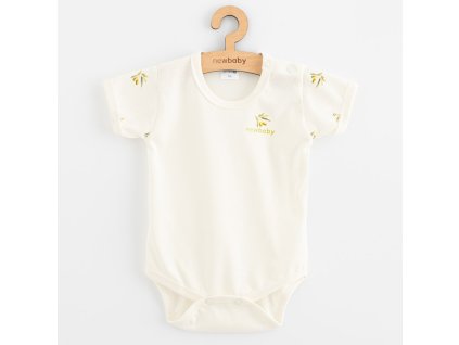 Kojenecké body s krátkým rukávem z organické bavlny New Baby Olivy (Barva Béžová, Velikost 74 (6-9m))