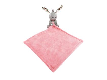 baby rucnik s hrackou kralicek 35x35cm ruzovy