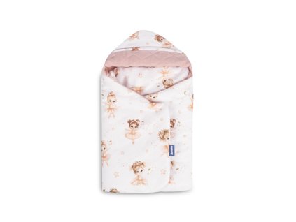 zavinovacka 2v1 do autosedacky kocarku muselin bavlna baletka pudrove ruzova