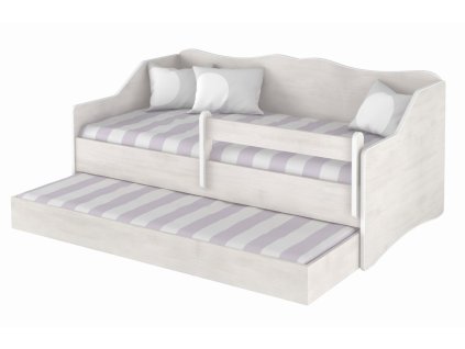 detska postel s vysuvnou pristylkou 160 x 80 cm bila surf