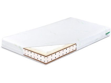 Luxusní matrace pro děti 120×60 – 4 vrstvy, paměťová pěna, kokos, Aloe Vera (Rozměry 120x60)