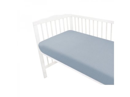 Mušelínové prostěradlo do postýlky 60 x 120 NATURE double - jeans (Rozměry 120x60)