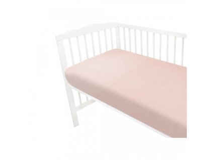 Mušelínové prostěradlo do postýlky 60 x 120 NATURE double - pudrově růžová (Rozměry 120x60)