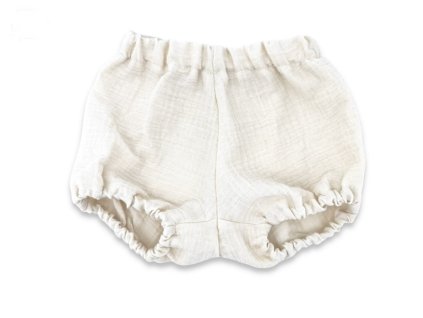 Mušelínové kraťasky NATURE - smetanové, vel. S, 0-12m (Velikost koj oblečení 0-12m)