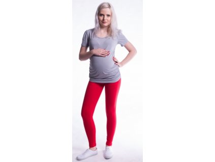 Be MaaMaa Těhotenské legíny - červené, vel. L (Velikosti těh moda L (40))