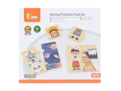Dřevěné puzzle odpovídající profese