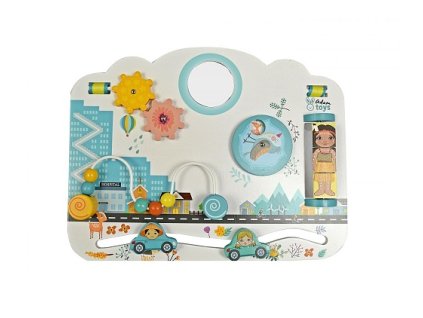 edukacni zavesna drevena tabule mestecko