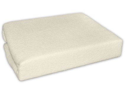 Nepromokavé froté prostěradlo do kočárku 75 x 35 - ecru (Rozměry 75x35)