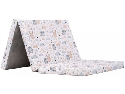 132507 234293 baby nellys turisticka matrace 120 x 60 cm zviratka na louce bila se vzorem