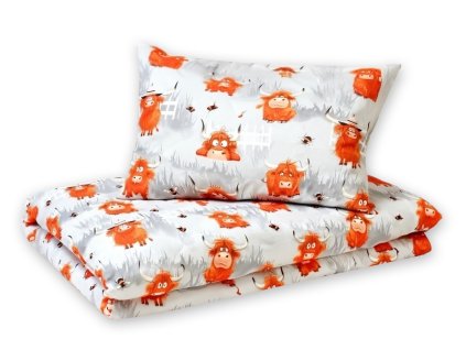 Dětské povlečení, bavlna 2D 140x200/70x80 - Bizoni v šedé (Velikost povlečení 140x200/70x80, Rozměry polštáře 70 x 80, Rozměry přikrývky 140 x 200)