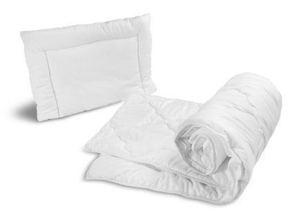 Dětská 2D sada přikrývka a polštář DELUXE do postýlky 135x100, 40x60cm - bílá (Velikost povlečení 135x100)